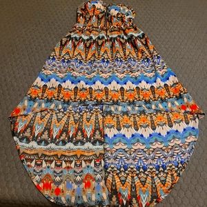 FINAL PRICE! Printed high low strapless dress